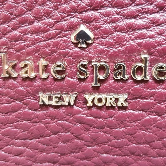 Kate Spade NY Medium Jackson Pebble Leather Cherrywood Red 3 Compartment Satchel - Picture 12 of 16